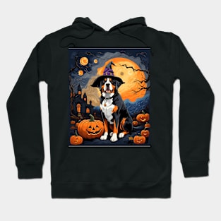 Aesthetic Halloween Greater Swiss Mountain Dog Witch Pumpkin Horror Nights Custom Hoodie